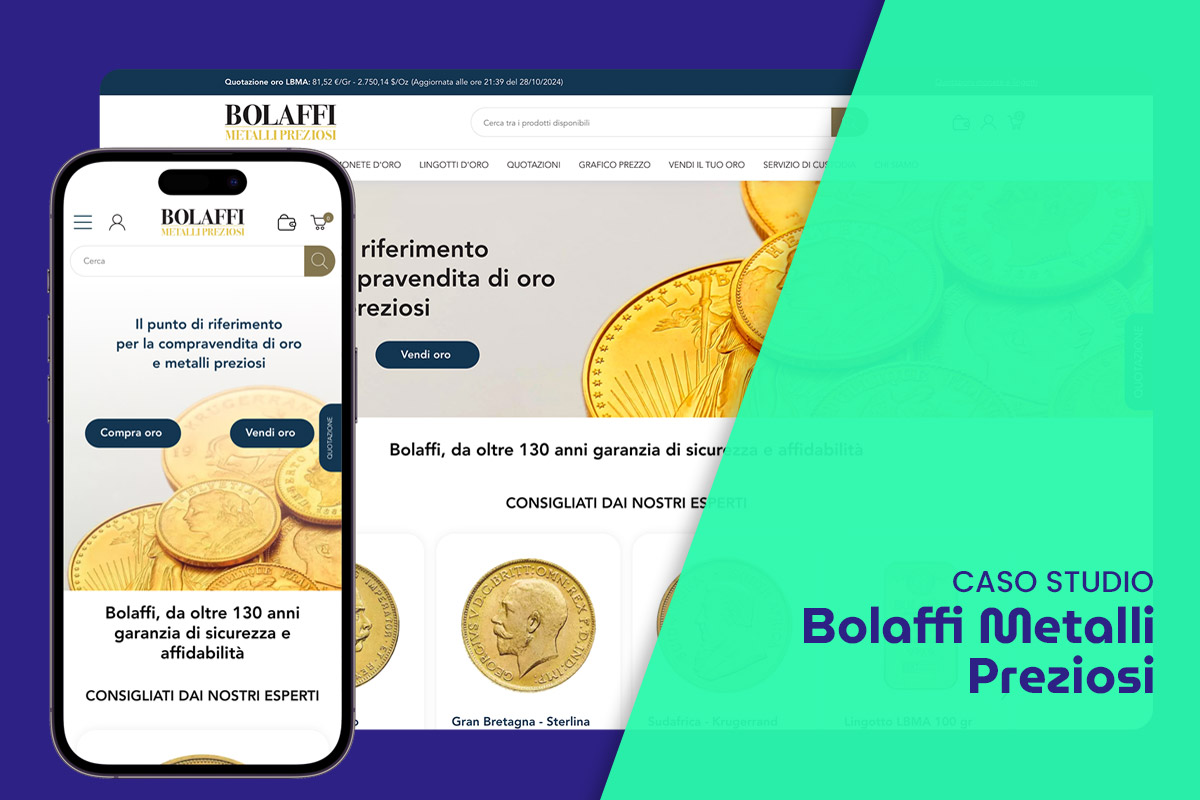 Schermate del progetto Bolaffi Metalli Preziosi