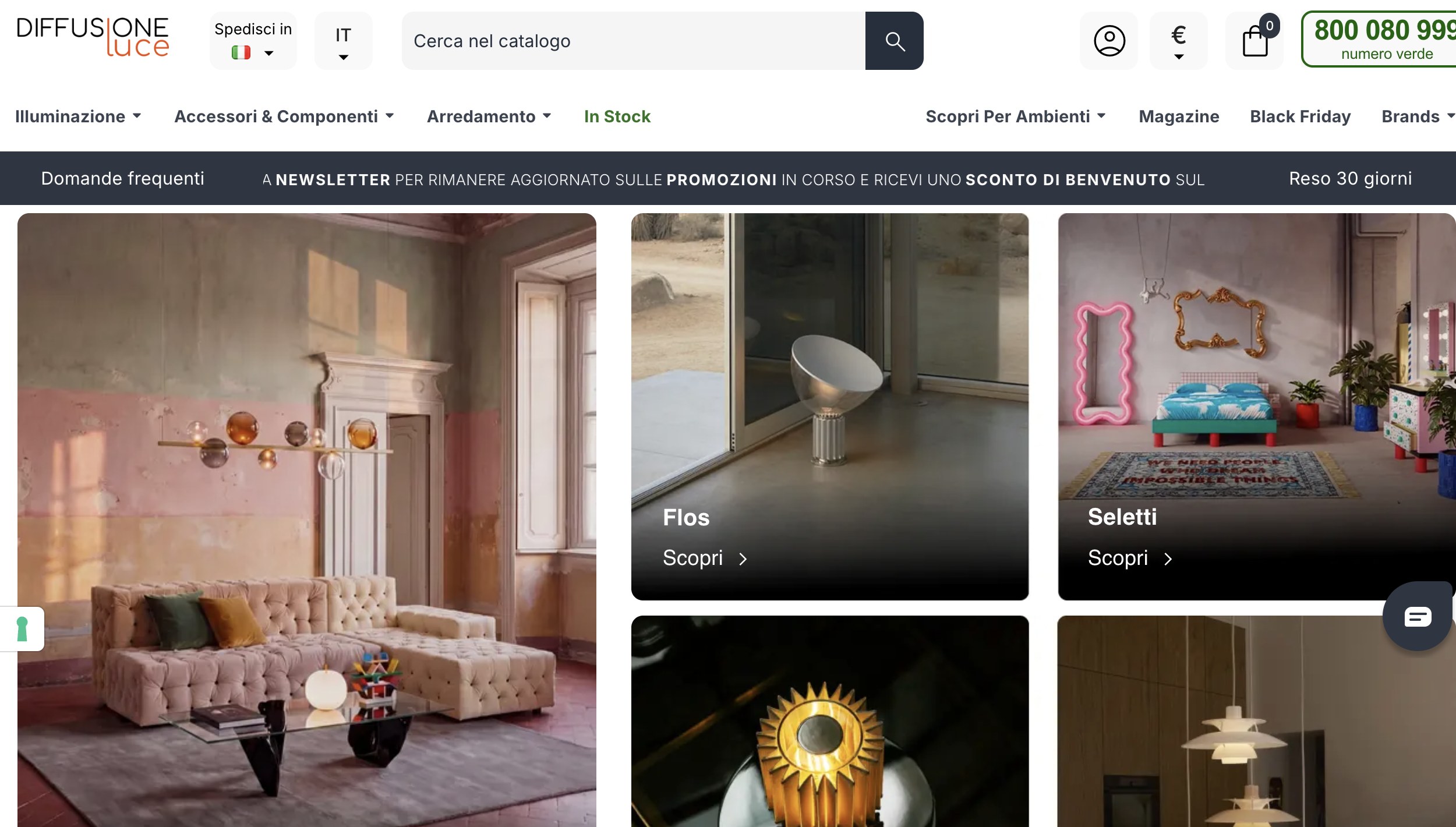 Schermate del progetto Diffusione Luce
